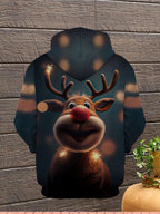 Unisex Hoodie Cotton Blend Reindeer LED Lights
