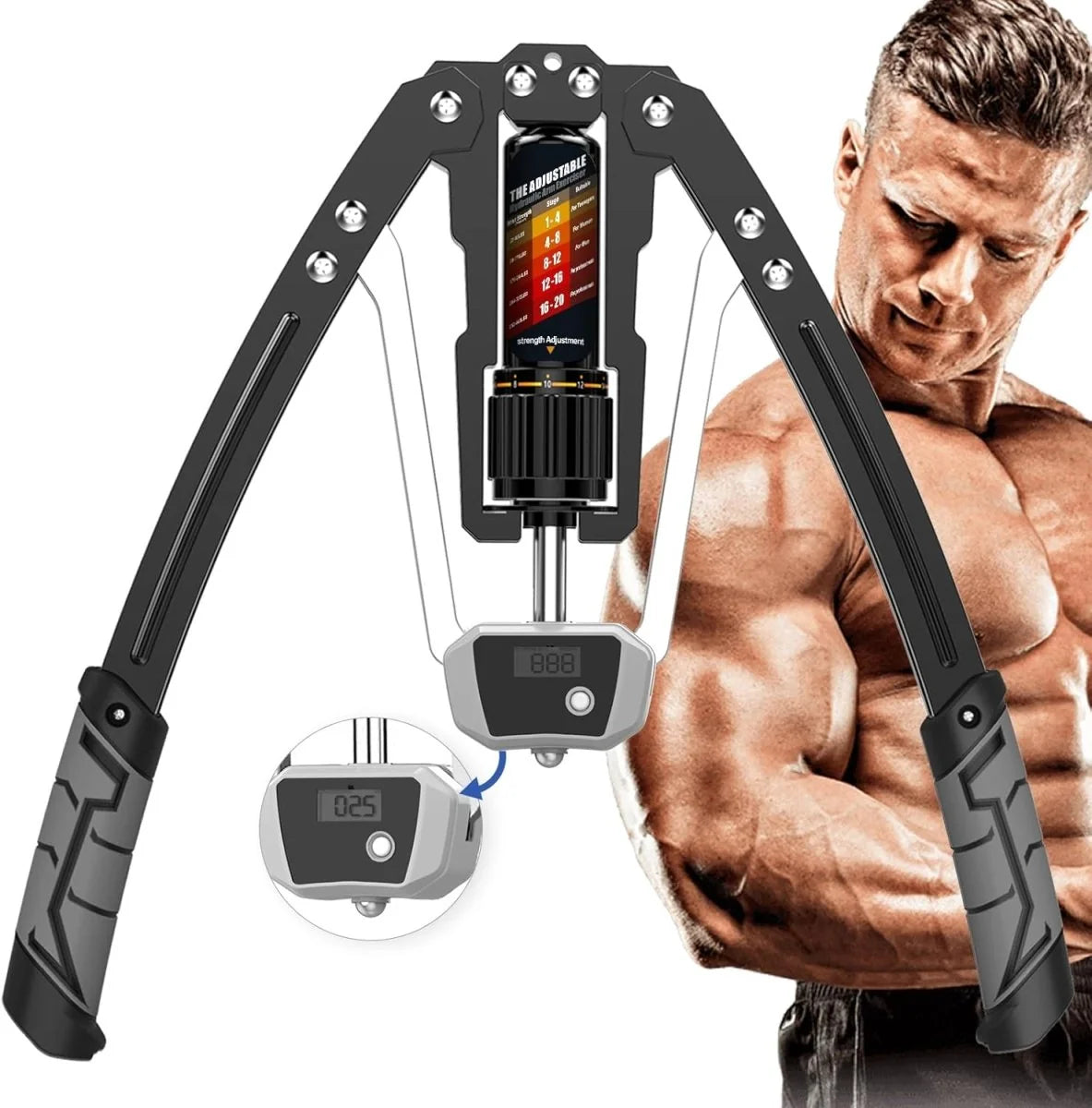 Upper-Body Exerciser Adjustable Hydraulic 22 to 441 lb