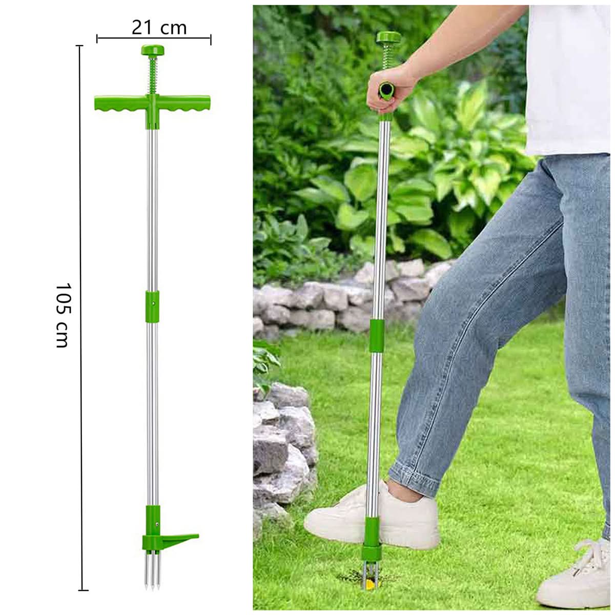 Upright Weed Puller 5-Claw Foot Pedal