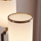 Upward Ivory Glass & Gold-Finish Copper Chandelier (3–10 Head Sizes)