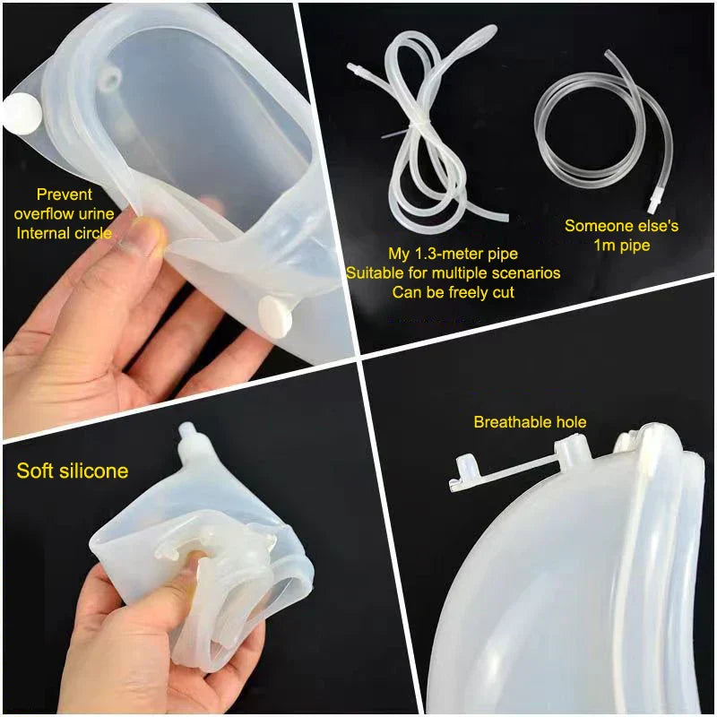 Urine Collector Silicone Hypoallergenic Leak-Resistant