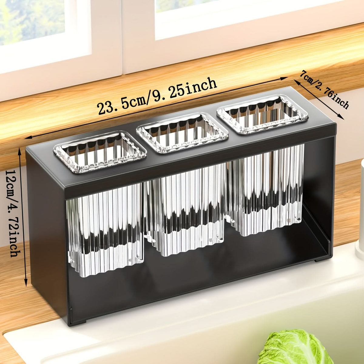Utensil & Chopstick Holder Built-In Drainage Space-Saving