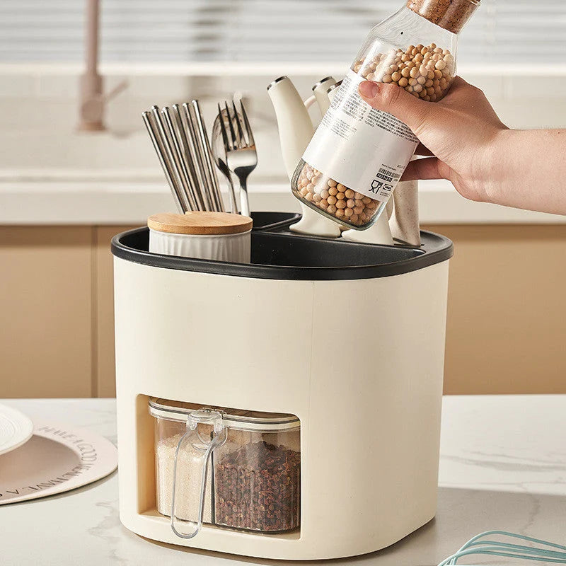 Utensil Holder 360° Rotating Four Compartments