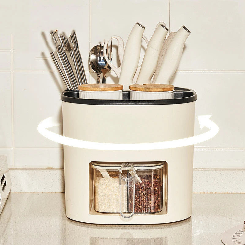 Utensil Holder 360° Rotating Four Compartments