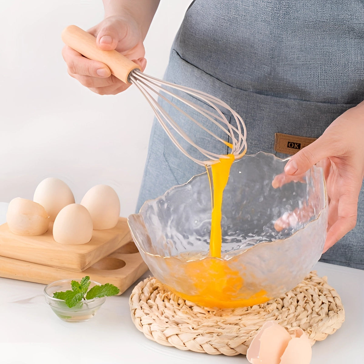 Utensil Set 12-Piece Silicone Bamboo Handles