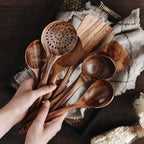 Utensil Set 7-Piece Teak Wood Non-Stick Safe