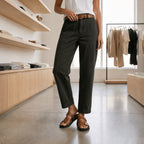 Utility Pants High-Waist Tapered Leg Deep Pockets