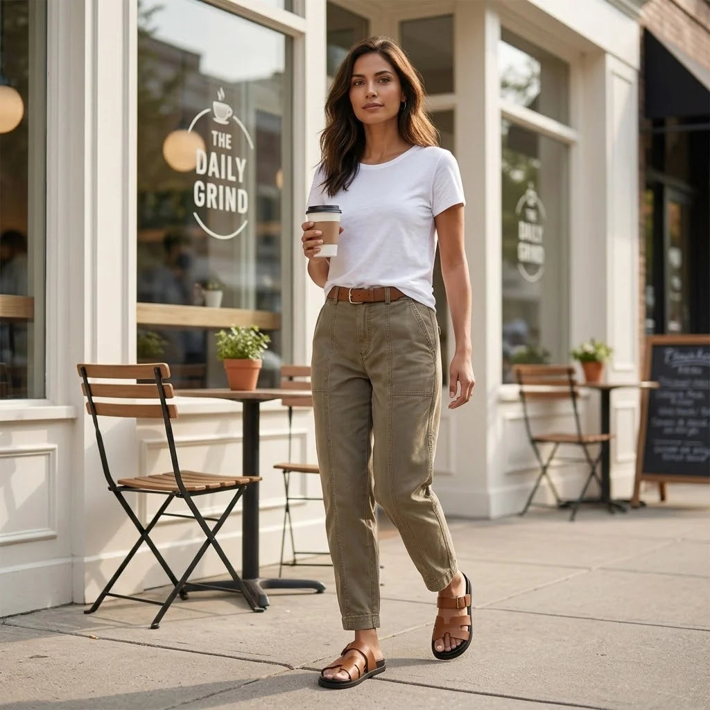 Utility Pants High-Waist Tapered Leg Deep Pockets