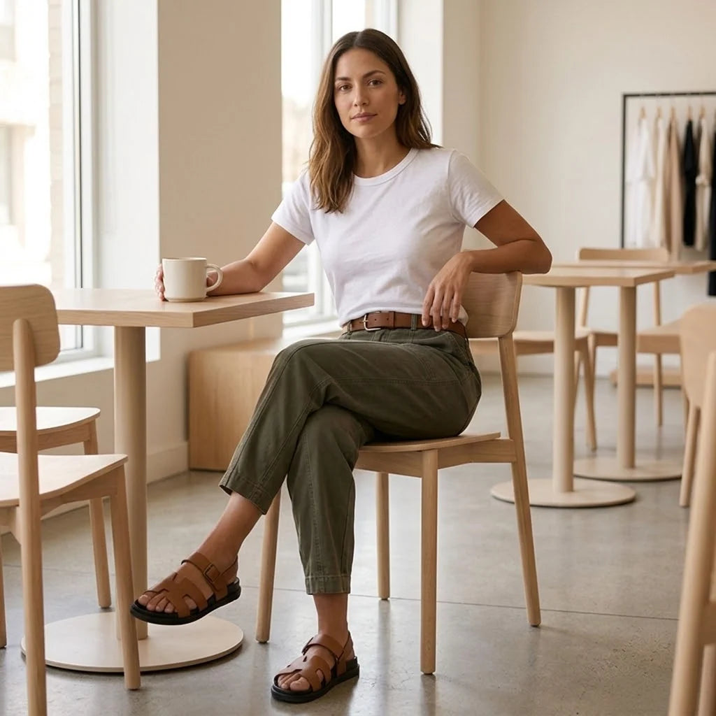 Utility Pants High-Waist Tapered Leg Deep Pockets