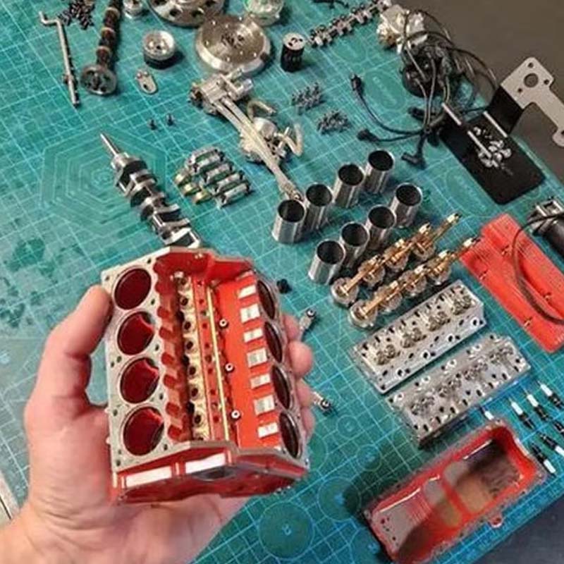 V8 Engine Model Kit Machined Metal & RC Compatible
