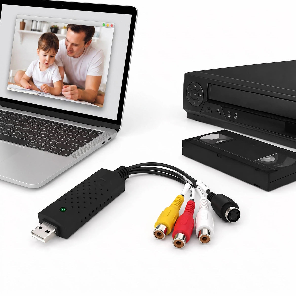 VHS To Digital Converter USB Plug-and-Play Composite & S-Video