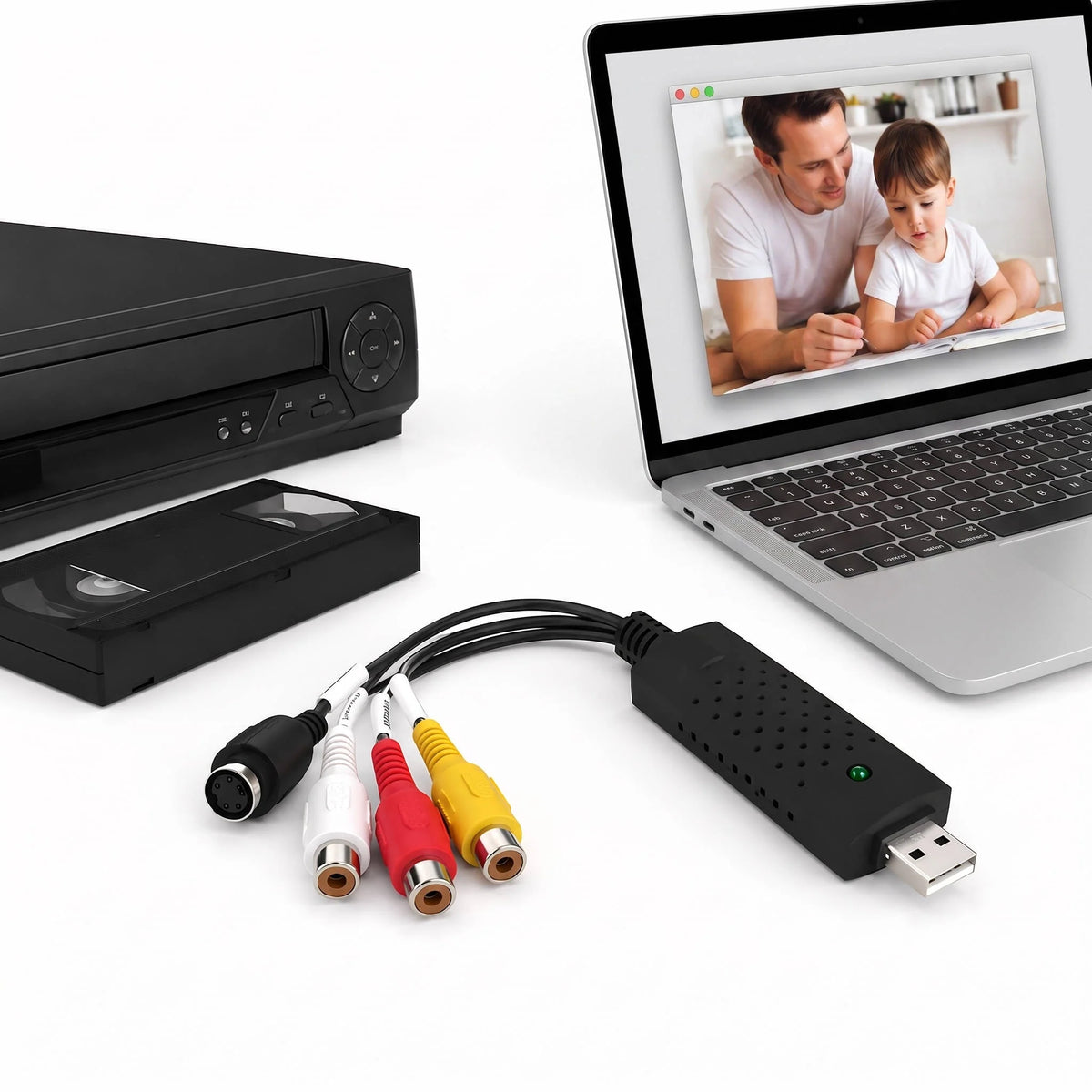 VHS To Digital Converter USB Plug-and-Play Composite & S-Video