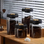Vacuum-Sealed Clear Glass Coffee Canister