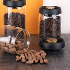 Vacuum-Sealed Clear Glass Coffee Canister