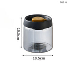 Vacuum-Sealed Clear Glass Coffee Canister
