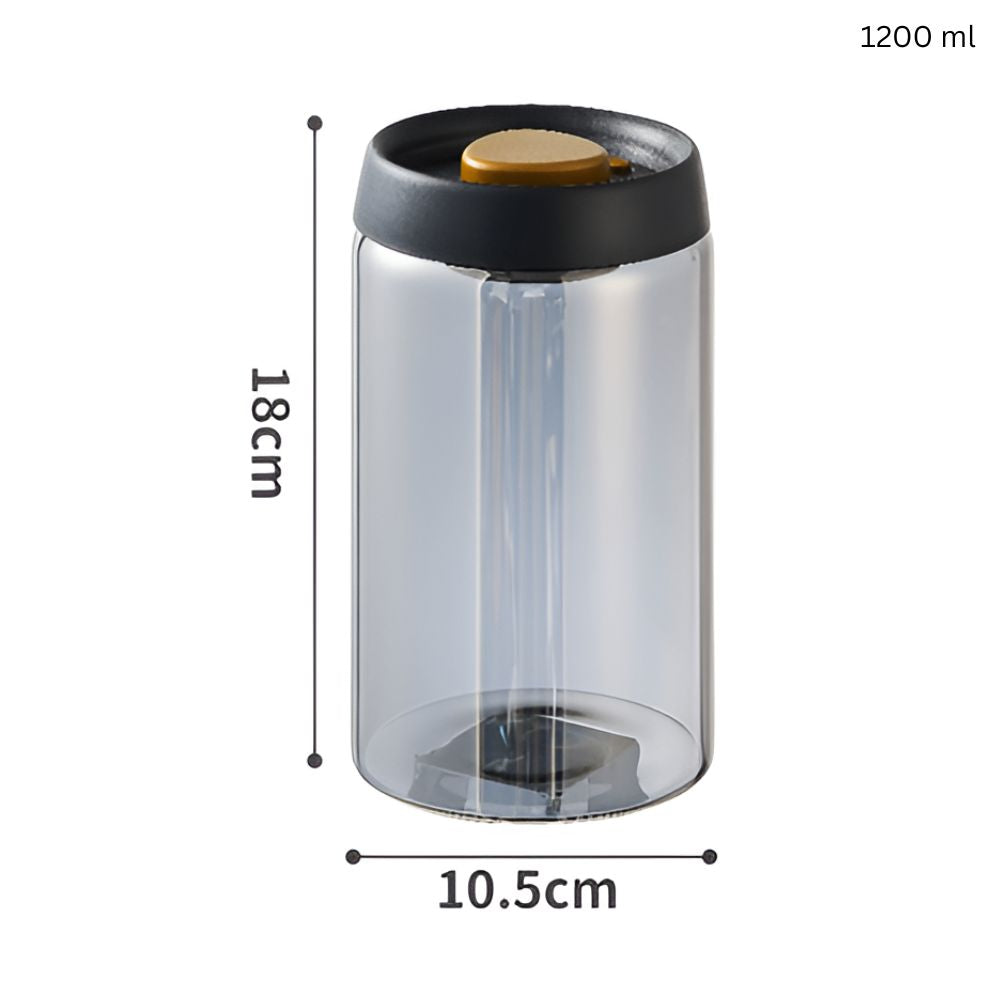 Vacuum-Sealed Clear Glass Coffee Canister