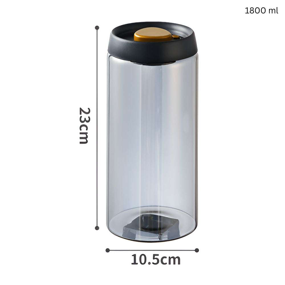 Vacuum-Sealed Clear Glass Coffee Canister