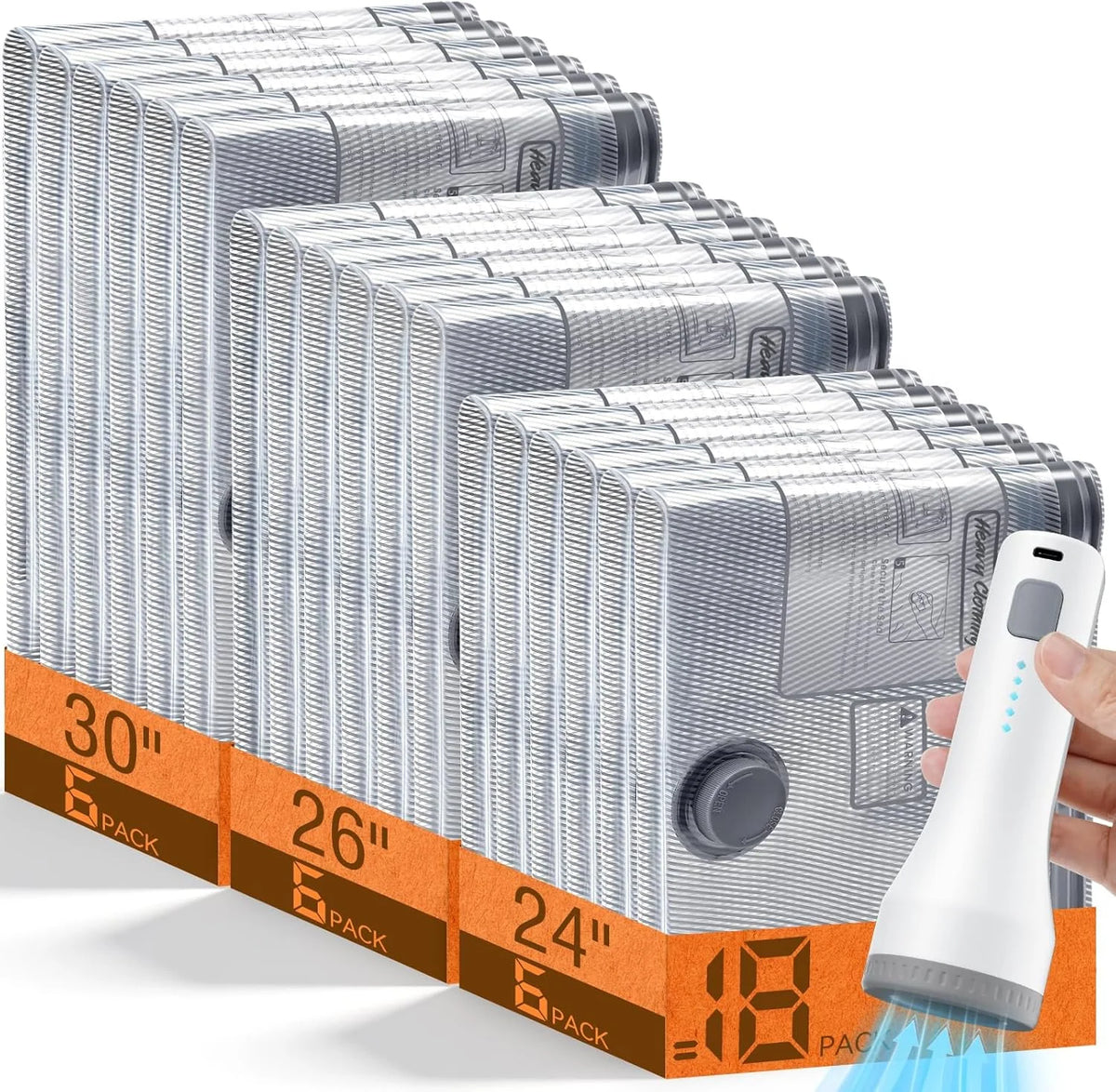 Vacuum Storage Bags Wireless Pump Zipper Seal