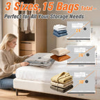 Vacuum Storage Bags Wireless Pump Zipper Seal