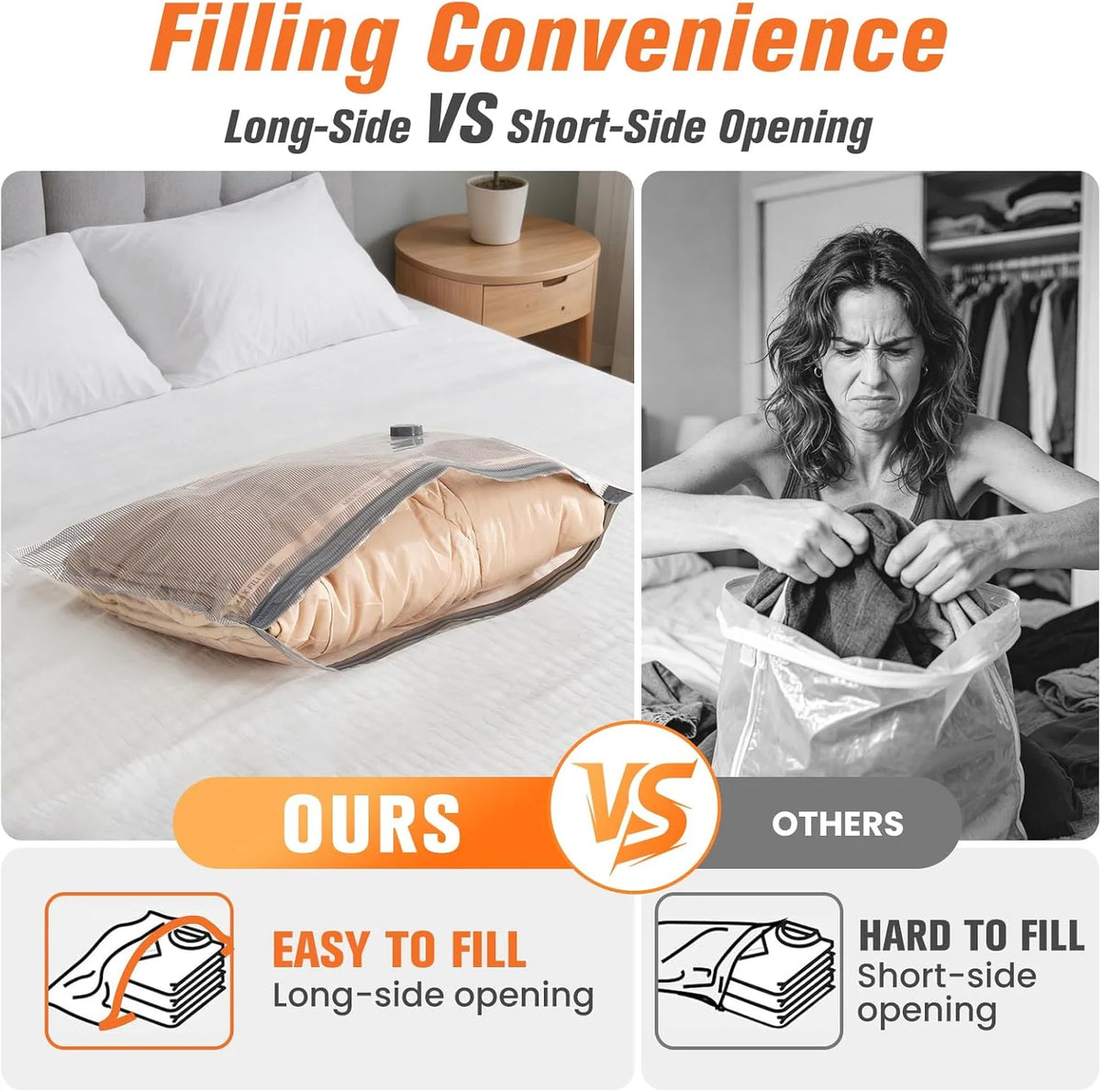 Vacuum Storage Bags Wireless Pump Zipper Seal