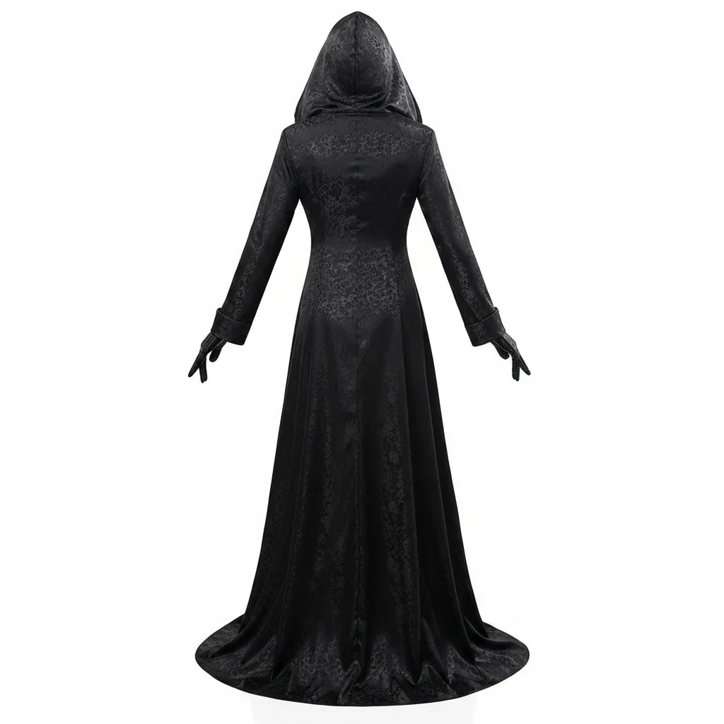 Vampire Cosplay Costume Jacquard Coat & Floor-Length Satin Gown