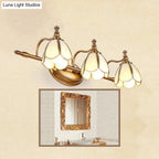 Vanity Light Scalloped Opal Glass Brass Finish