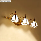 Vanity Light Scalloped Opal Glass Brass Finish