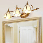 Vanity Light Scalloped Opal Glass Brass Finish