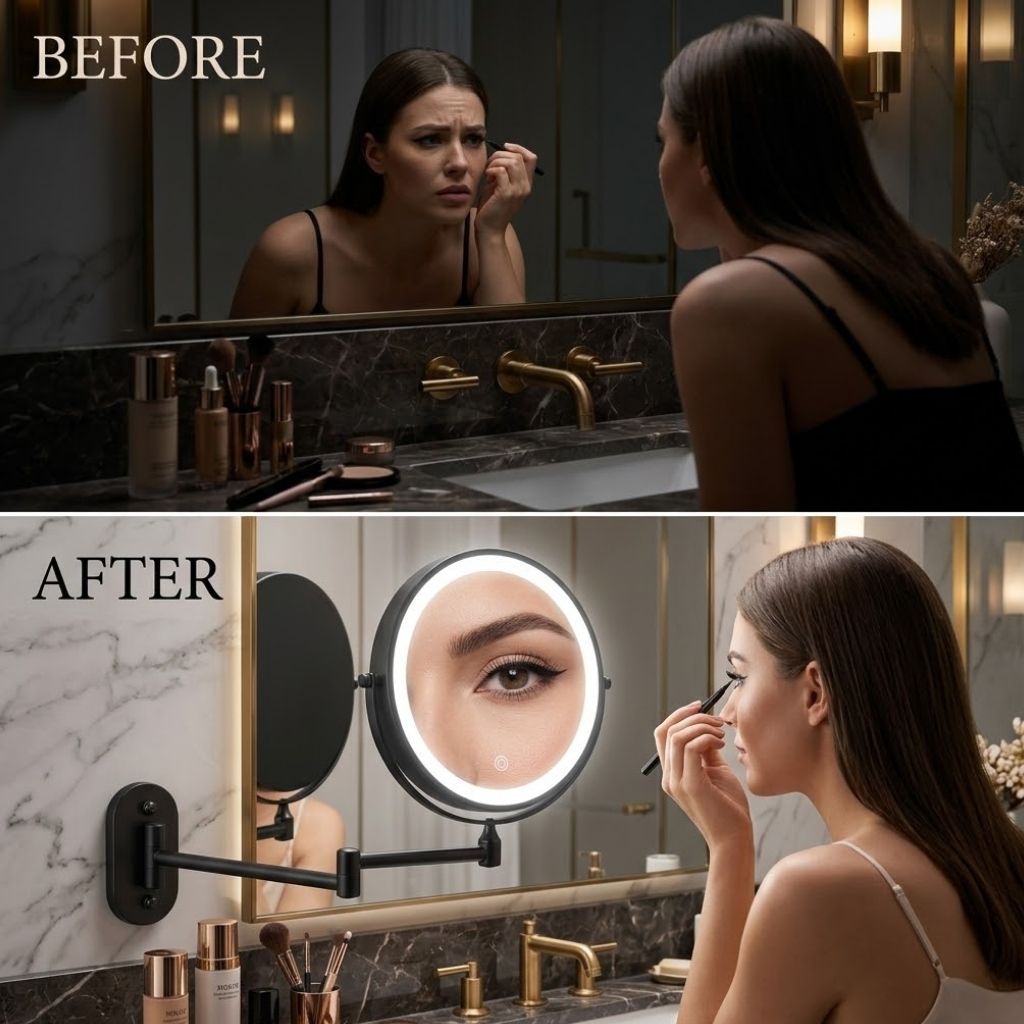 Vanity Makeup Mirror Rechargeable LED 3 Light Tones