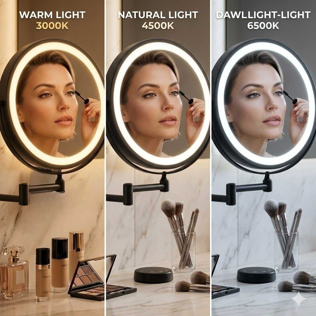 Vanity Makeup Mirror Rechargeable LED 3 Light Tones