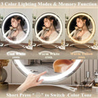 Vanity Mirror Dimmable LED 3 Color Modes Rechargeable