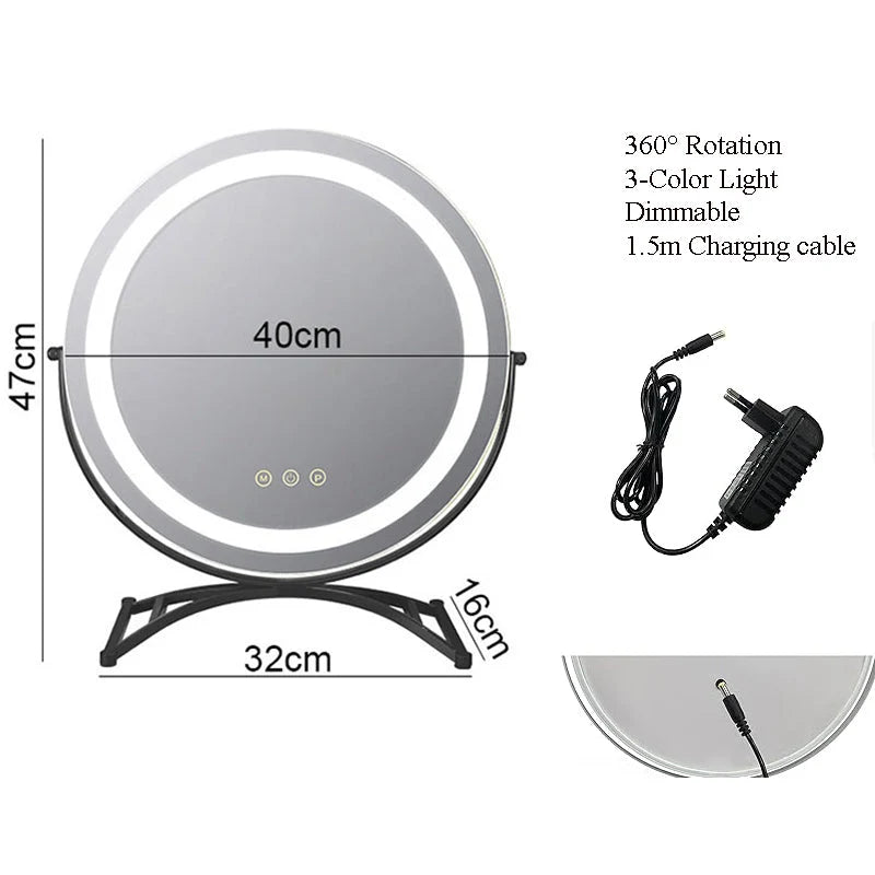Vanity Mirror Dimmable LED 3 Color Modes Rechargeable