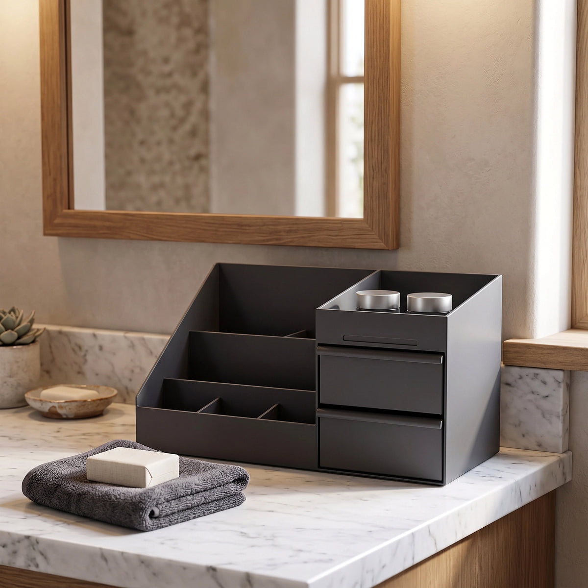 Vanity Organizer Individual Bottle Slots Stable Flat Base