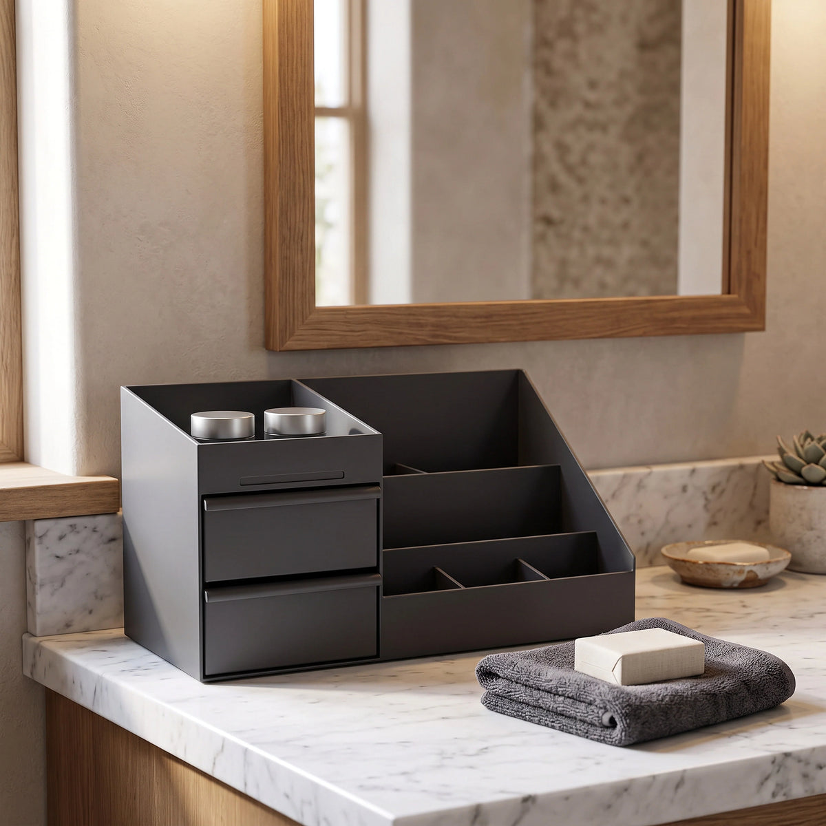 Vanity Organizer Individual Bottle Slots Stable Flat Base