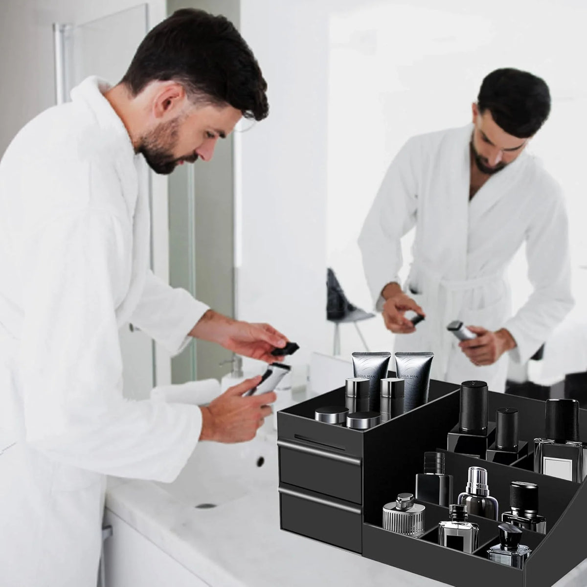 Vanity Organizer Individual Bottle Slots Stable Flat Base