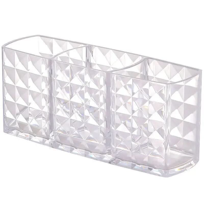 Vanity Organizer Mirrored Diamond Pattern 3 Compartments
