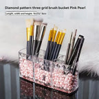 Vanity Organizer Mirrored Diamond Pattern 3 Compartments