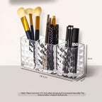Vanity Organizer Mirrored Diamond Pattern 3 Compartments