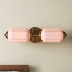 Vanity Wall Light Art Deco Milk Glass Brushed Brass