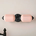 Vanity Wall Light Art Deco Milk Glass Brushed Brass