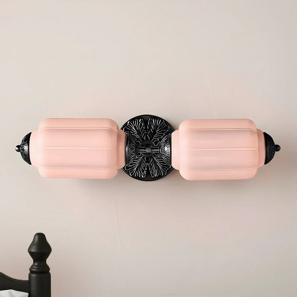 Vanity Wall Light Art Deco Milk Glass Brushed Brass