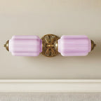 Vanity Wall Light Art Deco Milk Glass Brushed Brass