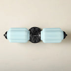 Vanity Wall Light Art Deco Milk Glass Brushed Brass