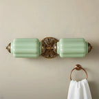 Vanity Wall Light Art Deco Milk Glass Brushed Brass