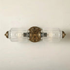 Vanity Wall Light Art Deco Milk Glass Brushed Brass