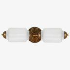 Vanity Wall Light Art Deco Milk Glass Brushed Brass