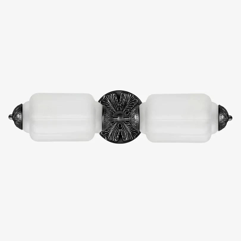 Vanity Wall Light Art Deco Milk Glass Brushed Brass