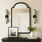 Vanity Wall Light Art Deco Milk Glass Brushed Brass
