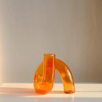 Vase Hand-Blown Borosilicate Sculptural Loop