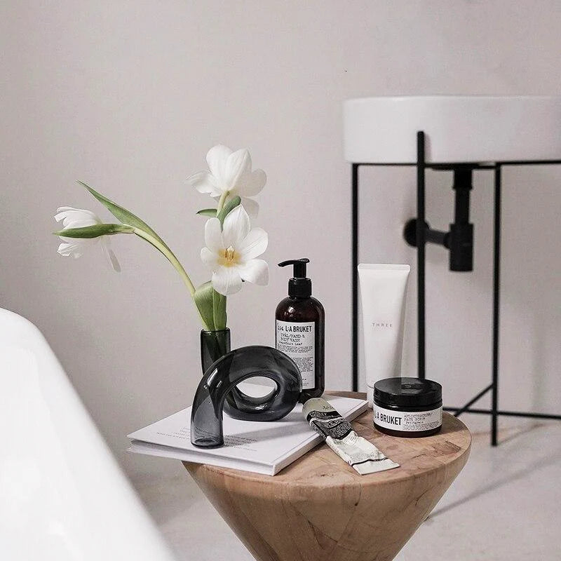 Vase Hand-Blown Borosilicate Sculptural Loop